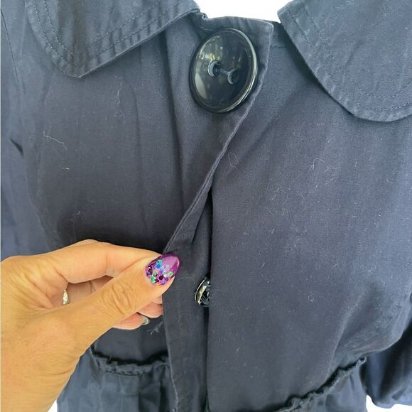 navy rain coat - Picture 2 of 6